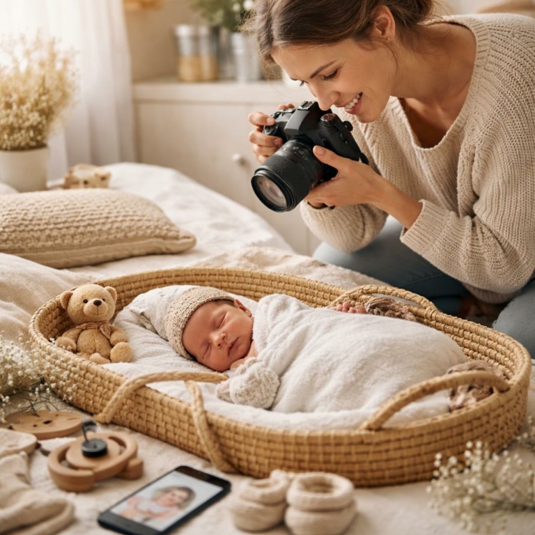 30 idées DIY pour photos de nouveau‑né à la maternité et à la maison